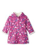 Hatley Mini Girl Tiny Flowers Sherpa Lined Rain Jacket, Pink image