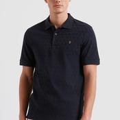 Farah Horace Jaquard Knitted Polo Shirt, Navy image
