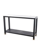 Fern Cottage Glass Top Geo Console Table, Black image