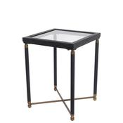 Fern Cottage Glass Top Side Table, Black &amp; Gold image