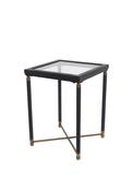 Fern Cottage Glass Top Side Table, Black &amp; Gold image