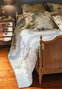 Forever England One Size Constance Patchwork Bedspread, Green &amp; Blue image