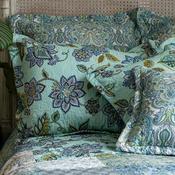Forever England Cordelia Patchwork Standard Pillowsham, Duck Egg Green