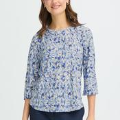 Fransa Seen Printed Top, Blue