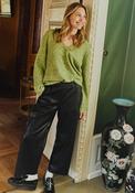 Freequent Veggy Faux Leather Wide Leg Trousers, Black image