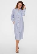 Freequent Lava Striped Linen Midi Shirt Dress, Blue image