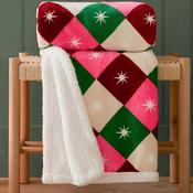 Furn Star Sherpa Fleece Throw, Multi