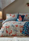 Fusion Foraging Fox Brushed Cotton Duvet Cover Set, Natural image