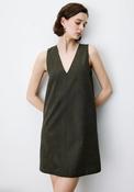 Grace &amp; Mila Sleeveless Faux Suede Pinafore Dress, Green image