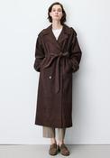 Grace &amp; Mila Faux Suede Longline Trench Coat, Brown image