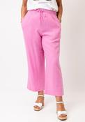 Freequent Lava Linen Cropped Trousers, Fuchsia Pink image