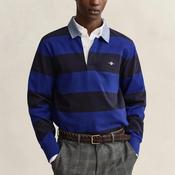 Gant Chambray Heavy Rugger Barstripe Polo Shirt, Crisp Blue image