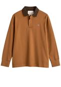 Gant Cord Collar Heavy Rugby Shirt, Caramel Brown image