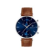 Gant Men’s Park Hill Day Date II Leather Strap Watch, Silver &amp; Brown image
