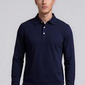 Gant Pima Long Sleeve Polo Shirt, Navy image