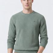 Gant Micro Textured Cotton Sweater, Duck Egg Blue