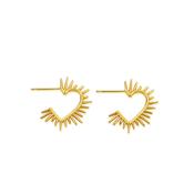 ChloBo Heart Ray Hoop Earrings, Gold image