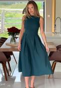 Girl in Mind Nesta Boat Neck Skater Midi Dress, Green image