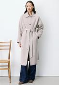 Grace &amp; Mila Wool Rich Belted Coat, Beige image