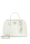 Guess Emelie Logo Print Medium Satchel Bag, White image