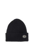 Guess Logo Detail Knitted Beanie, Black image