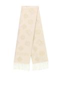 Guess Logo Detail Viscose Blend Scarf, Cream image