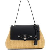 Guess Maggie Straw Medium Shoulder Bag, Black image