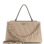 Guess Maxine Small Quilted Satchel Bag, Light Taupe image
