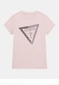 Guess Older Girl Triangle Logo Short Sleeve Tee, Pink image
