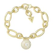 Guess Oval Link Pendant Bracelet, Gold image