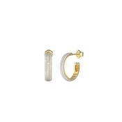 Guess Pavé Oval Half Hoop Earrings, Gold image