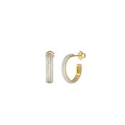 Guess Pavé Oval Half Hoop Earrings, Gold image