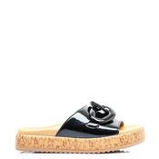 Gabor Patent Link Mules Sandals, Black image