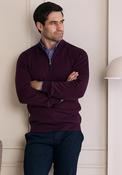 Andre Inch Quarter Zip Sweater, Burgundy image