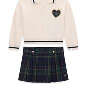 Guess Mini Girl Sweater and Skirt Set, Cream image