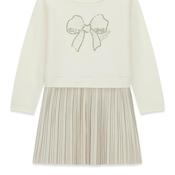 Guess Mini Girl Pleated Long Sleeve Sweater Dress, Off White image
