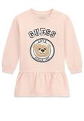 Guess Mini Girl Bear Long Sleeve Sweater Dress, Pink image
