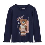 Guess Mini Girl Bear Long Sleeve Top, Navy image
