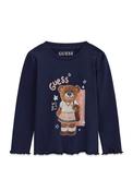 Guess Mini Girl Bear Long Sleeve Top, Navy image