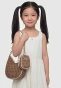 Guess Girl 4G logo Crescent Crossbody Bag, Brown image
