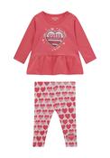 Guess Baby Girl Heart Top and Legging Set, Pink image