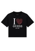 Guess Older Girl Short Sleeve Heart Tee, Black image