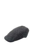 Hanna Hats English Tweed Herringbone Cap, Black &amp; Grey