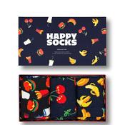 Happy Socks 3 Pair Food Socks Giftbox, Navy UK 7.5-11.5