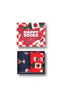 Happy Socks Wine 2 Pack Socks Gift Set, Red &amp; Navy image