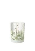 Heaven Sends Large Snowy Tree Scene Painted Glass Candle Holder image