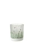 Heaven Sends Small Snowy Tree Scene Painted Glass Candle Holder image