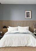 Helena Springfield Calico &amp; Chalk Waffle Stripe Duvet Cover, Grey image