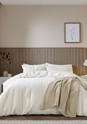 Helena Springfield Calico &amp; Chalk Waffle Stripe Duvet Cover, Beige image