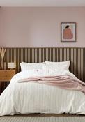 Helena Springfield Calico &amp; Chalk Waffle Stripe Duvet Cover, Pink image